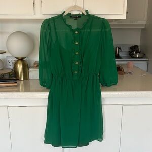 Forever 21 Green Button-Up Mini Dress